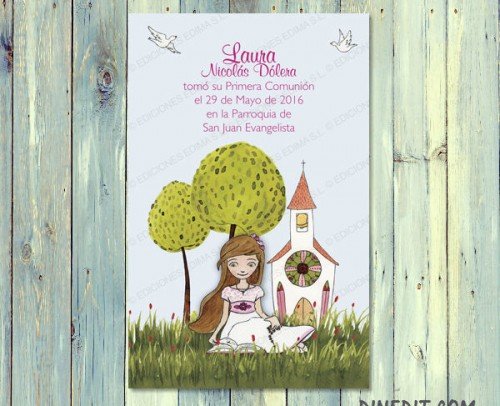 recordatorio niña en la iglesia