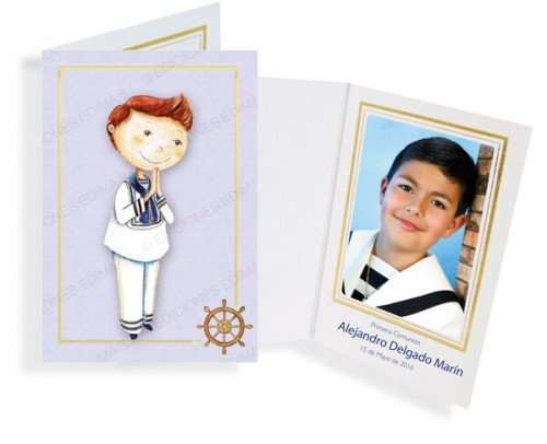 recordatorio con foto "niño marinerito"