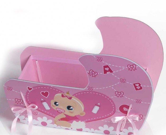 Cesto carrito bebé rosa