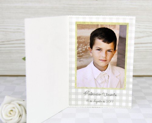 recordatorio con foto niño misal