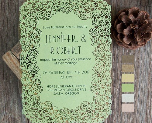 invitación plana corte láser