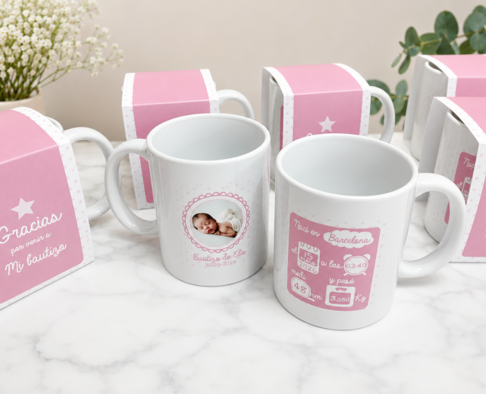 taza nacimiento rosa