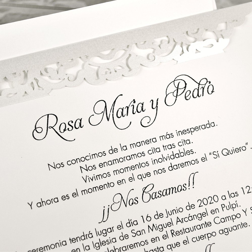 Invitación troquel láser