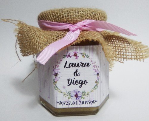 tarro miel con motivos florales