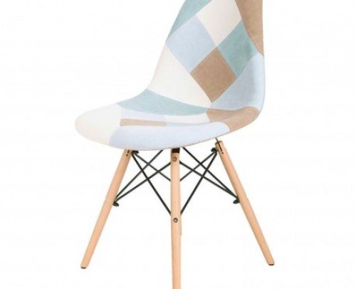 Silla Karen patchwork azul