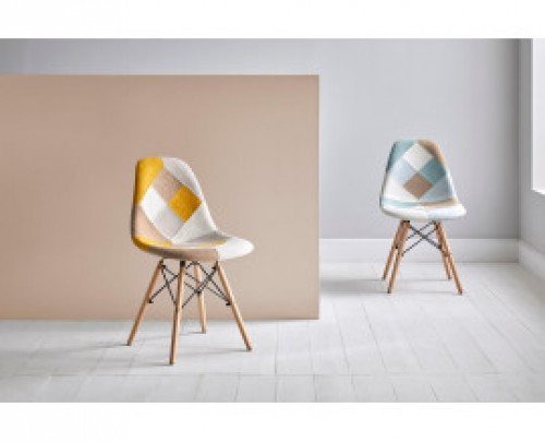 Silla Karen patchwork amarillo