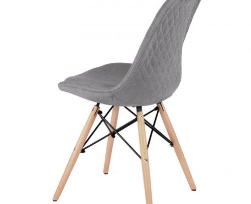 Silla Lindi tapizada gris