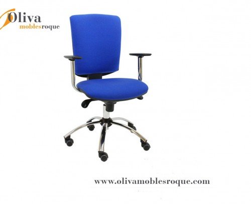 silla oficina 278 cromo, con brazos, ruedas parqué y sincro
