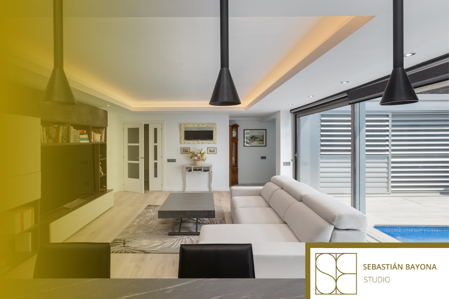 Living room designed for acoustic comfort