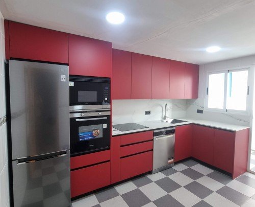 Cocina Modelo Touch Rojo Seda