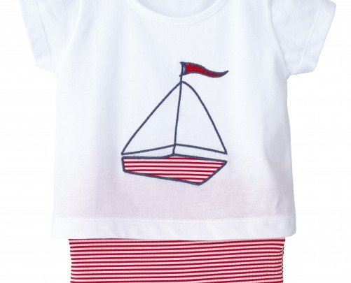 Conjunto de baño rojo niño de Calamaro - Colección Barquito