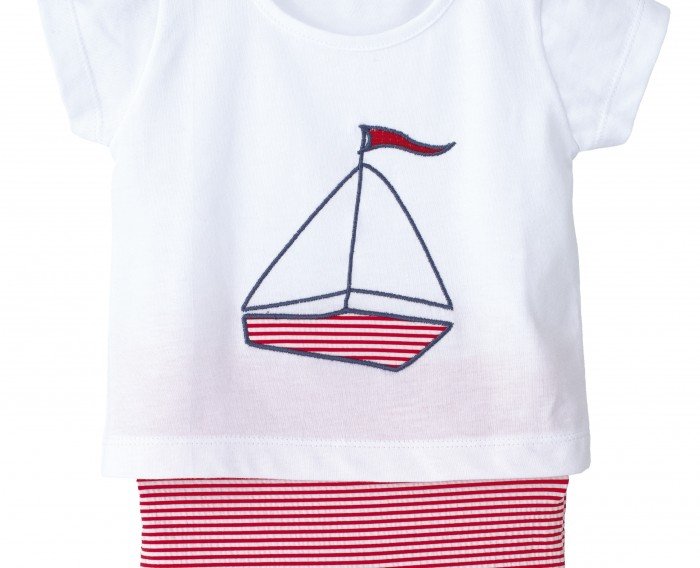 Conjunto de baño rojo niño de Calamaro - Colección Barquito