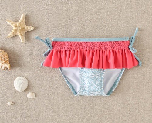 Conjunto baño niña (Blusa y braguita bikini) azul de Dadati - Colección Kaleidoscope