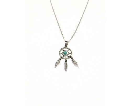 Cadena y colgante atrapasueños plata