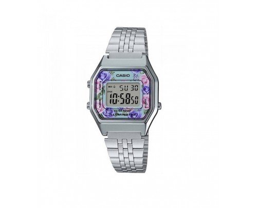 Reloj Casio retro flores LA-680WA-2C