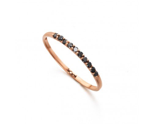 GA007OR-BL Anillo LeCarré oro rosa y diamantes black