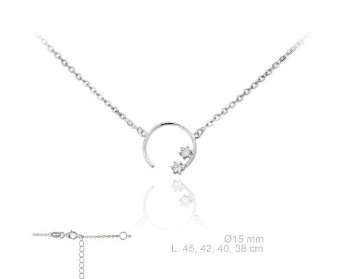 Gargantilla circulo circonitas plata