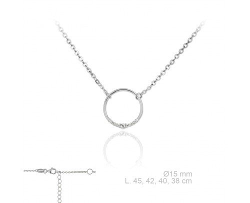 Gargantilla circulo con circonitas plata