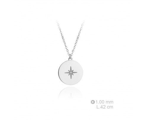 Gargantilla estrella polar plata