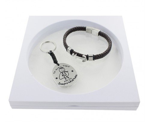 Pack pulsera + llavero papá superhéroe 9106602