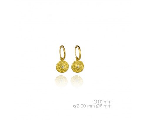 Pendientes moneda Plata de Ley dorada