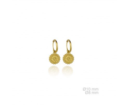 Pendientes moneda Plata de Ley dorada
