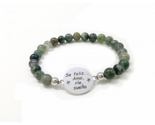 Pulsera se feliz... ama, rie, sueña, Plata