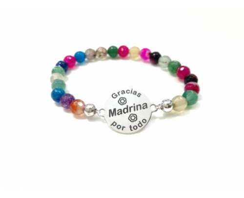 Pulsera gracias madrina por todo, Plata