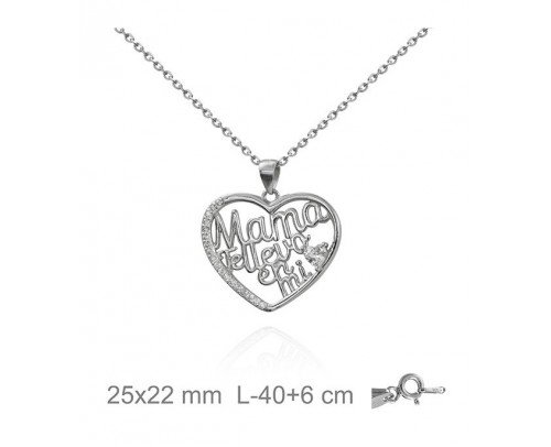 Gargantilla plata Mamá te llevo en mi corazón