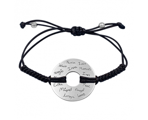 Pulsera Donuts personalizada nombres Plata de Ley