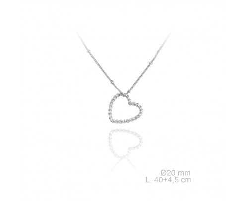 Gargantilla corazón trenzado Plata de Ley 925.