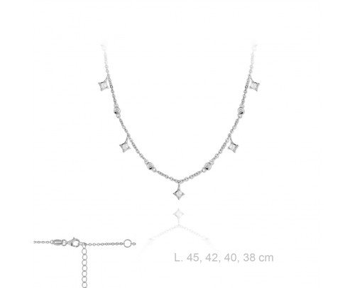 Gargantilla de plata rodiada y circonitas