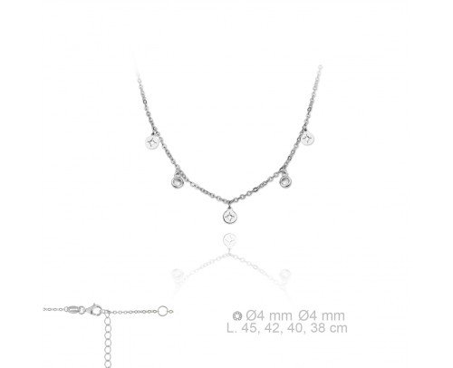 Gargantilla estrella polar de Plata y Circonitas.