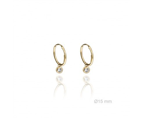 Pendientes de plata chapada con circonita.