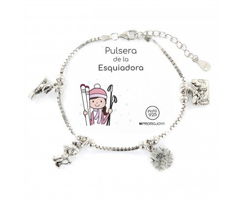 Pulsera de plata Eres lo más... Esquiadora 9108153