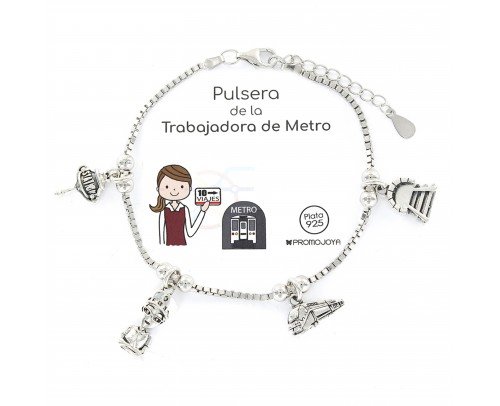 Pulsera de plata Eres lo más... Trabajadora de metro 9108148