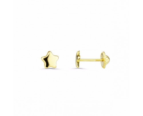 Pendientes de estrella de Oro amarillo de 5mm
