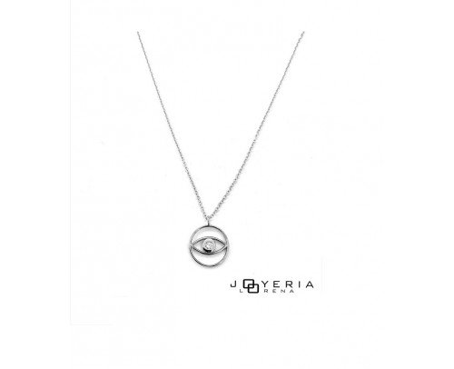 Gargantilla ojo de plata con circonita.