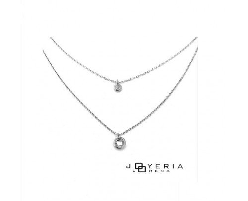 Gargantilla de plata con doble Circonita.