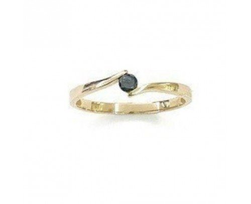 Anillo de oro rosa con diamante negro 0.12 ct