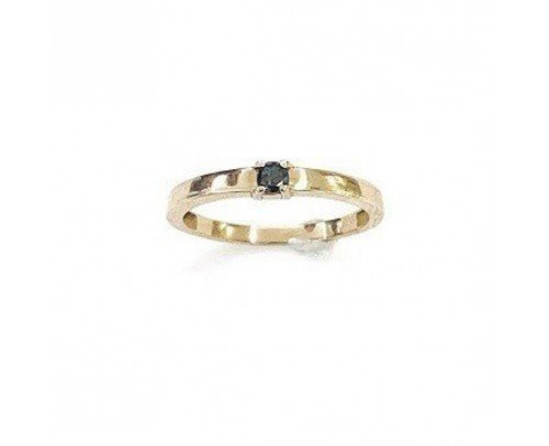 Anillo de oro rosa con diamante negro 0.12 ct