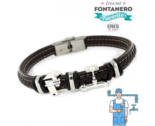 Pulsera plata Eres mi Fontanero favorito