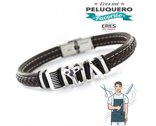 Pulsera plata Eres mi Peluquero favorito