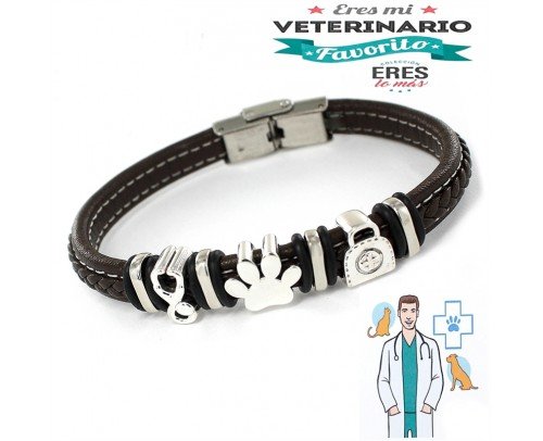 Pulsera plata Eres mi Veterinario favorito