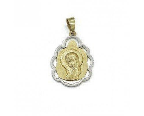 Medalla comunión virgen niña oro