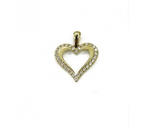 Corazón de Oro amarillo y circonitas.