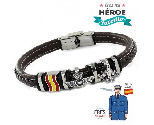 Pulsera plata Eres mi Héroe favorito, Ejército del Aire 9109482