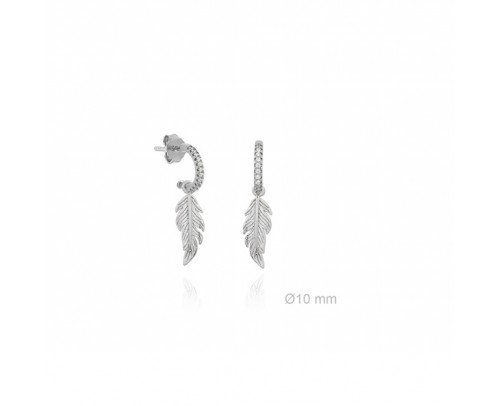 Pendientes aro hoja de Plata.