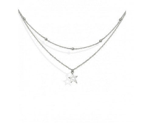 Gargantilla doble estrella de Plata
