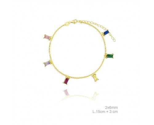 Pulsera colores de Plata chapada